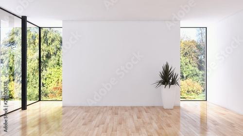 Modern bright interiors apartment 3D rendering illustration photo