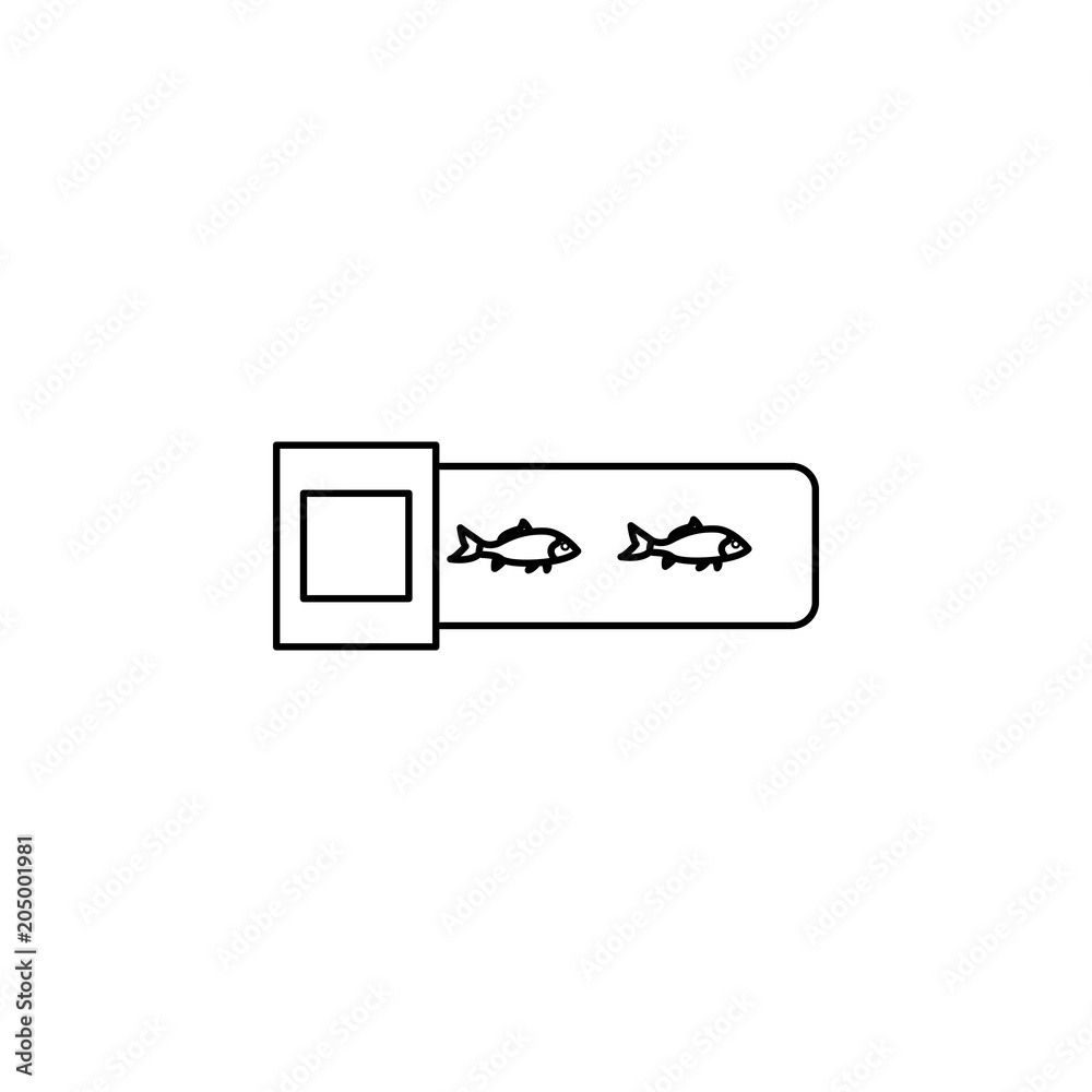 Fish Loading Icon fish on the production line icon. Element of fishing industry icon for ...