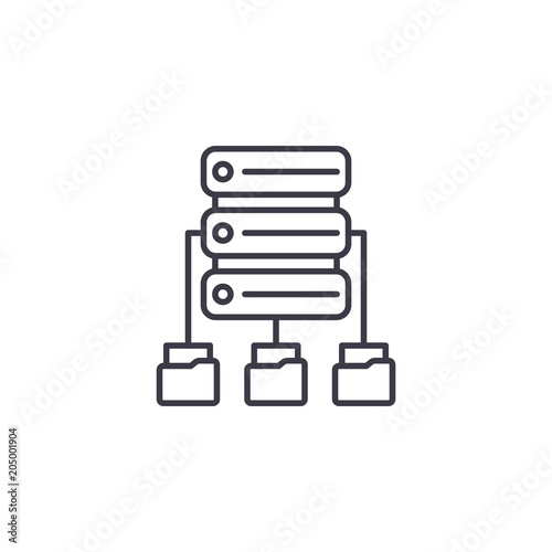Data backup linear icon concept. Data backup line vector sign, symbol, illustration.