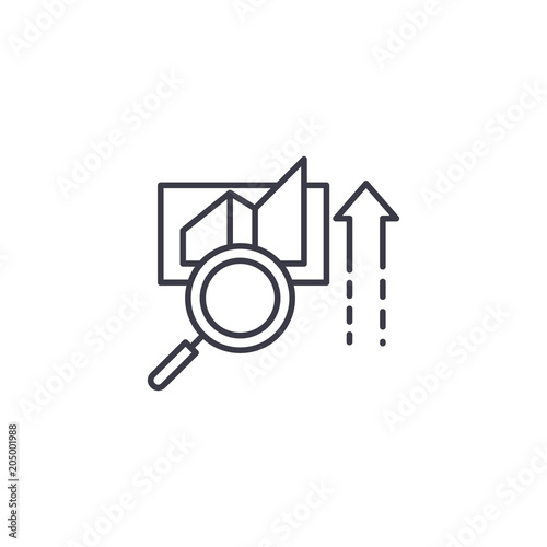 Data decision linear icon concept. Data decision line vector sign, symbol, illustration.
