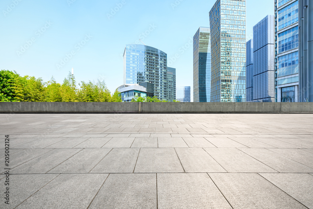 empty square floor and modern commercial office buildings in shanghai empty square floor and modern commercial office buildings in shanghai
