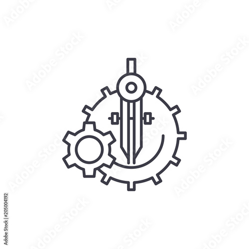 Development system linear icon concept. Development system line vector sign, symbol, illustration.