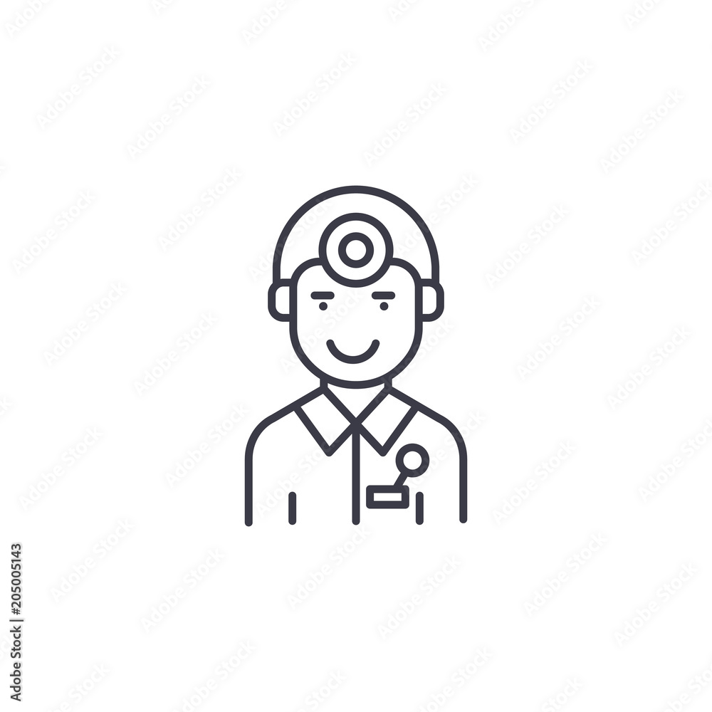 Doctor avatar linear icon concept. Doctor avatar line vector sign, symbol, illustration. Doctor avatar linear icon concept. Doctor avatar line vector sign, symbol, illustration.