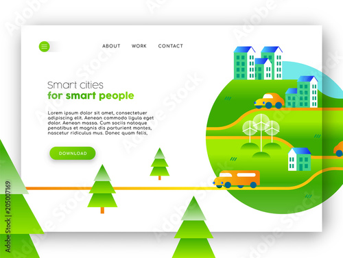 Green city eco friendly web landing page design