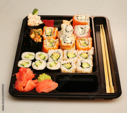 japanese traditional sushi close up