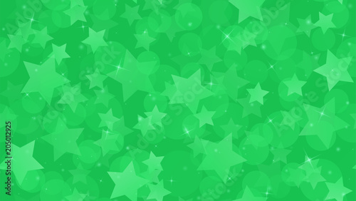 Abstract geometric background. Stars on a geen gradient background. Vector illustration
