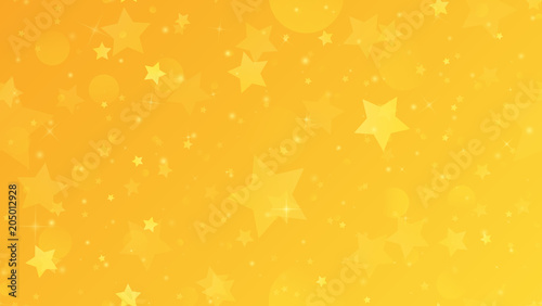 Abstract geometric background. Gold stars on a yellow gradient background. Vector illustration