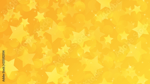 Abstract geometric background. Gold stars on a yellow gradient background. Vector illustration
