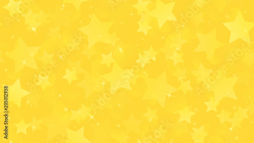 Abstract geometric background. Gold stars on a yellow gradient background. Vector illustration