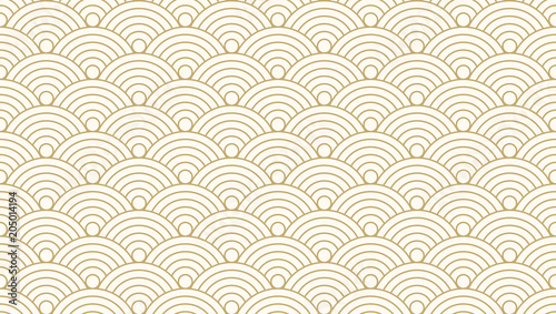 Pattern seamless circle abstract wave background gold luxury color and line. ...