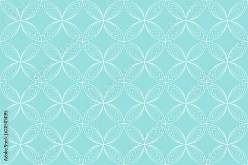 Pattern circle seamless abstract background green aqua color and line. Geometric line vector.