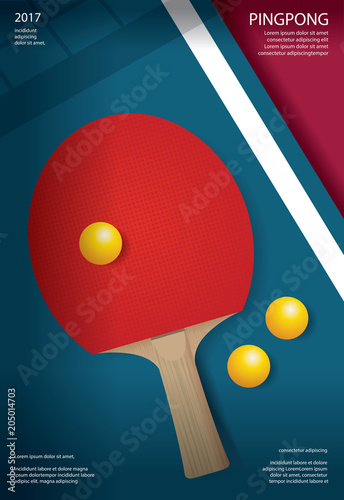 Pingpong Poster Template Vector Illustration
