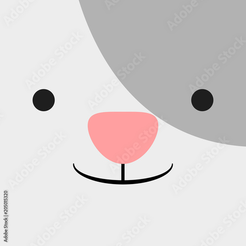 Smiling Face Cartoon Illustration, Doggy