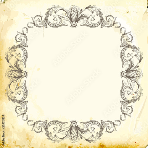 Vector baroque of vintage elements for design. 