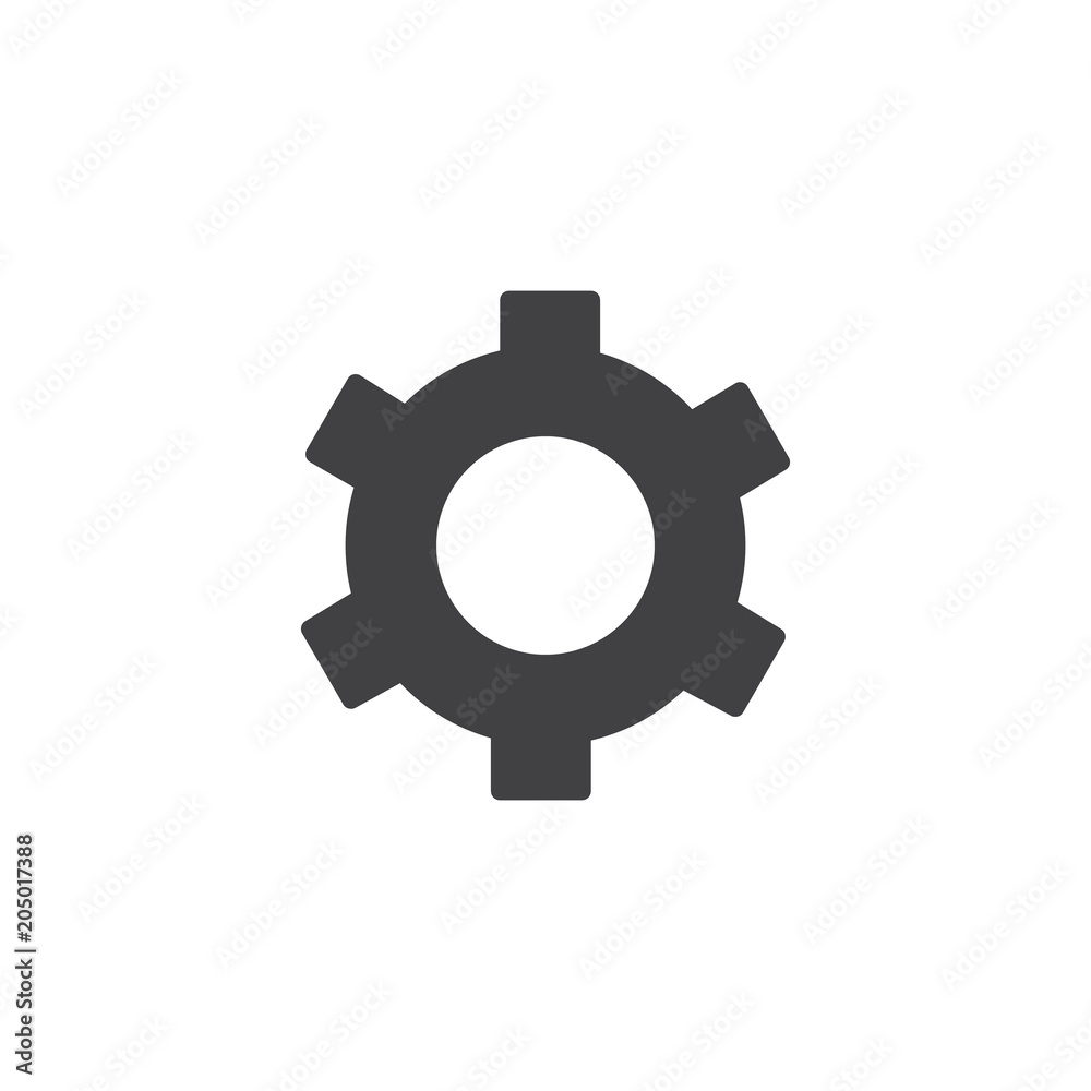 Gear settings vector icon. filled flat sign for mobile concept and web design. Cogwheel simple solid icon. Symbol, logo illustration. Pixel perfect vector graphics Gear settings vector icon. filled flat sign for mobile concept and web design. Cogwheel simple solid icon. Symbol, logo illustration. Pixel perfect vector graphics