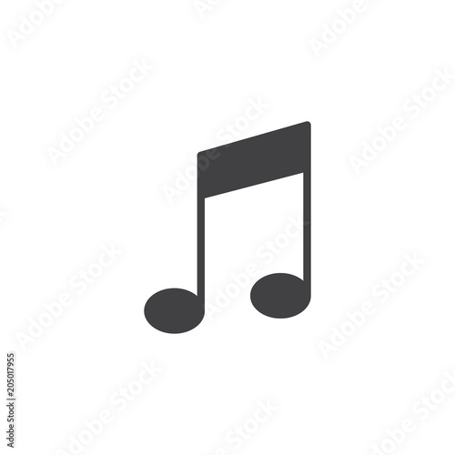 Musical note vector icon. filled flat sign for mobile concept and web design. Music note simple solid icon. Symbol, logo illustration. Pixel perfect vector graphics