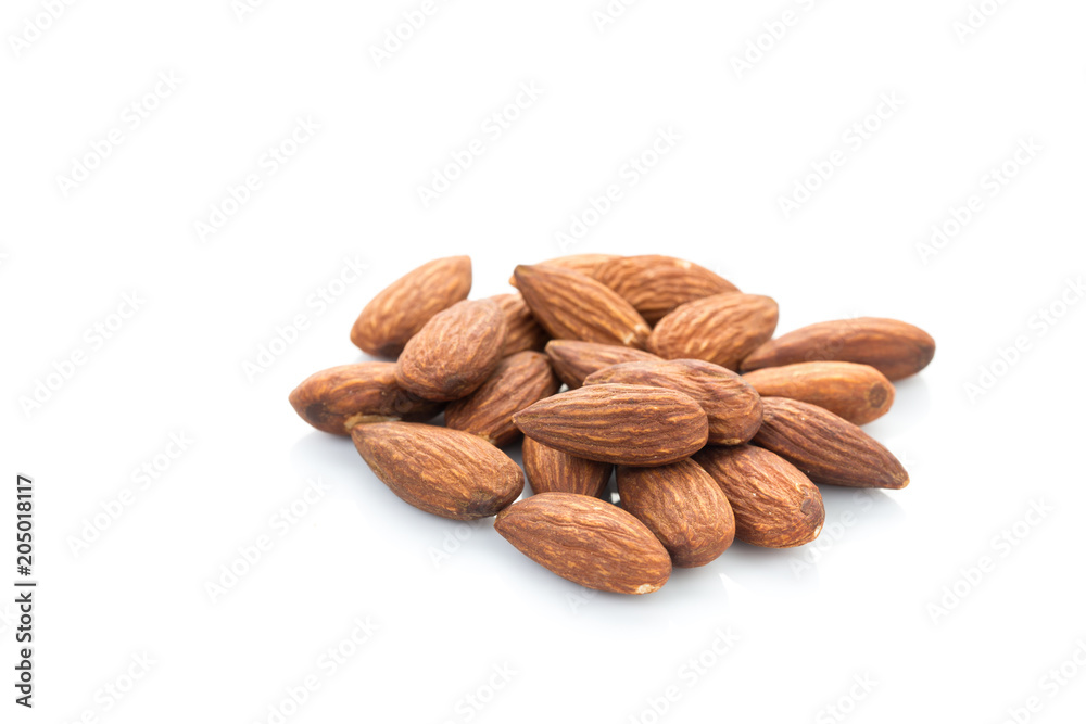 Almonds isolated on white background Almonds isolated on white background
