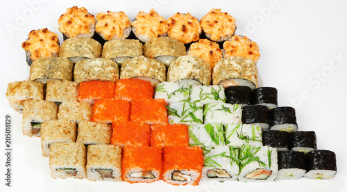 Rolls set (Kyoto, Skin roll, Keiko, Cucumber roll, Sakura) photo