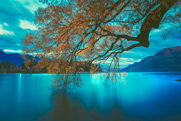 Keuken achterwand Turquoise Zonsondergang Lake Wakatipu Nieuw-Zeeland  © joeycheung