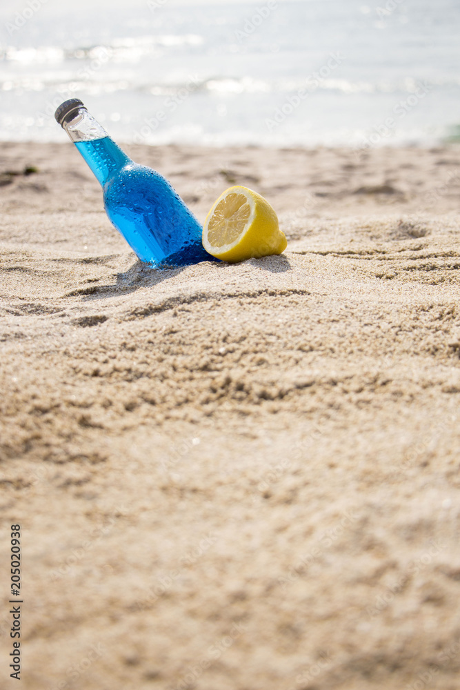 Summer concept of sandy beach. Summer vacation concept Summer concept of sandy beach. Summer vacation concept