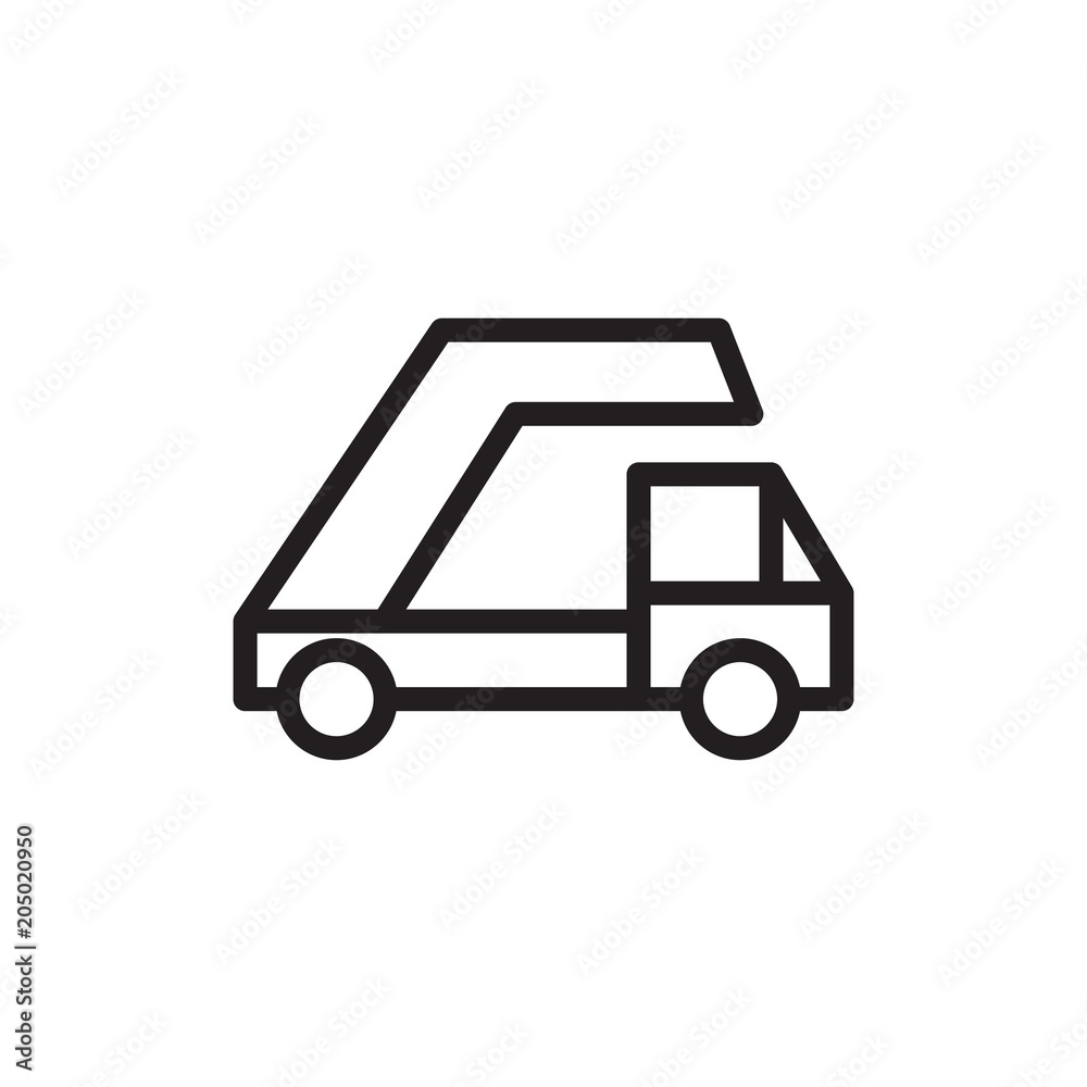 gangway truck outline vector icon. Modern simple isolated sign. Pixel perfect vector illustration for logo, website, mobile app and other designs