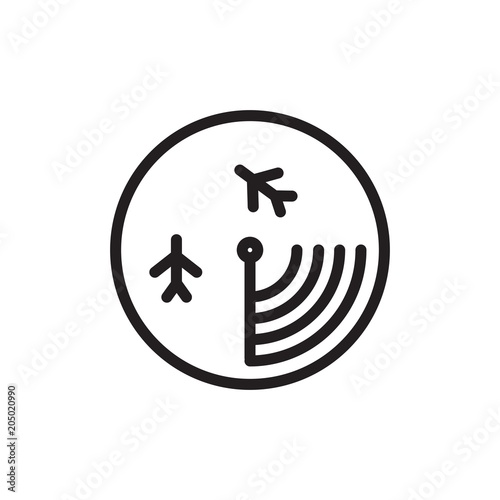 flight radar outline vector icon. Modern simple isolated sign. Pixel perfect vector illustration for logo, website, mobile app and other designs