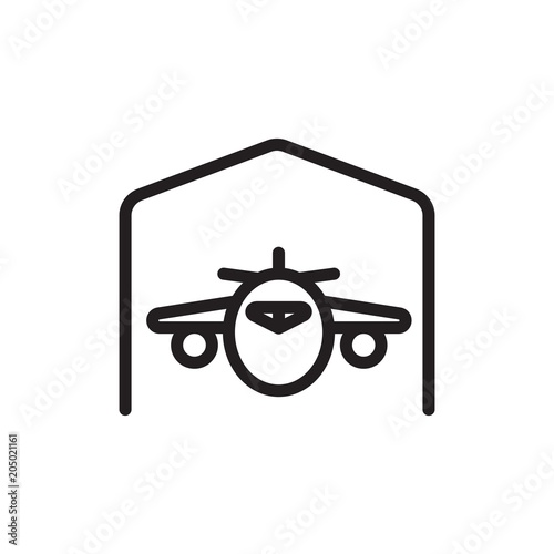 plane hanger outline vector icon. Modern simple isolated sign. Pixel perfect vector illustration for logo, website, mobile app and other designs