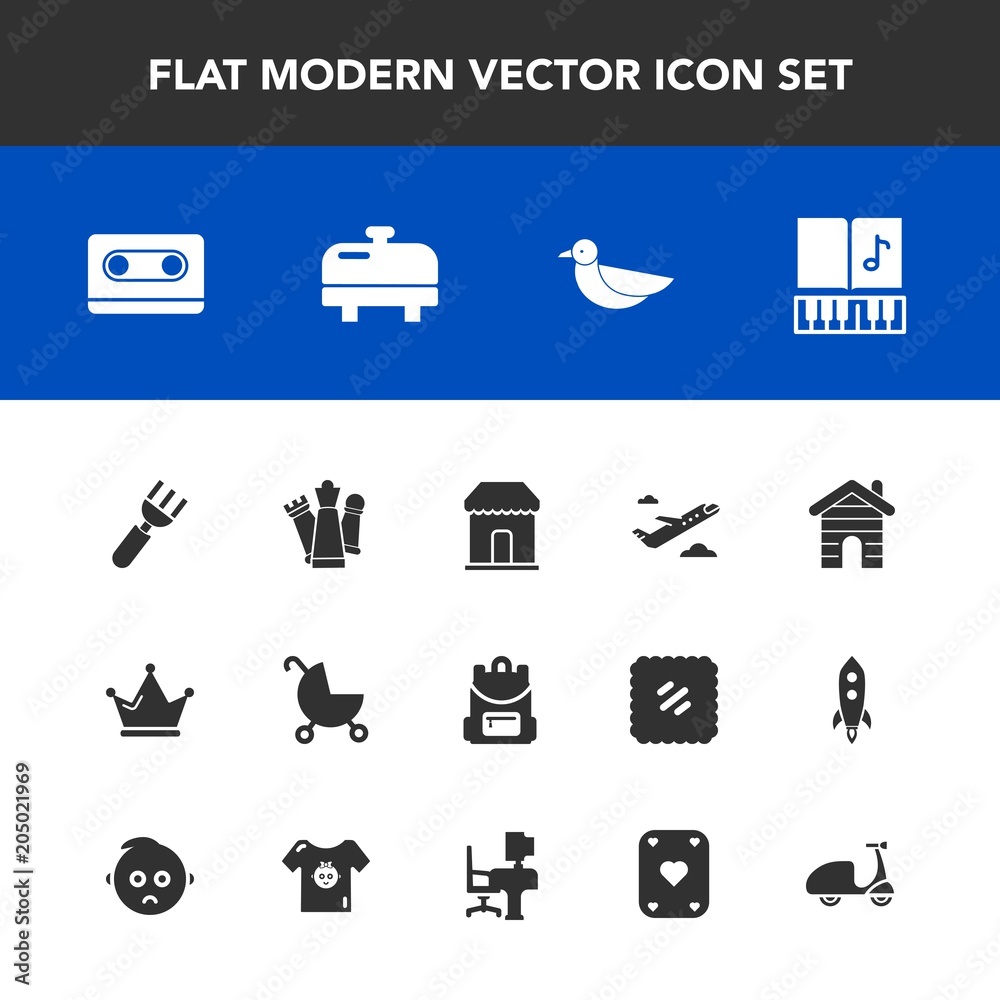Modern, simple vector icon set with nature, queen, musical, fork, bag, airplane, dinner, animal, business, carriage, spoon, stroller, knife, royal, music, child, school, piece, wildlife, tape icons Modern, simple vector icon set with nature, queen, musical, fork, bag, airplane, dinner, animal, business, carriage, spoon, stroller, knife, royal, music, child, school, piece, wildlife, tape icons