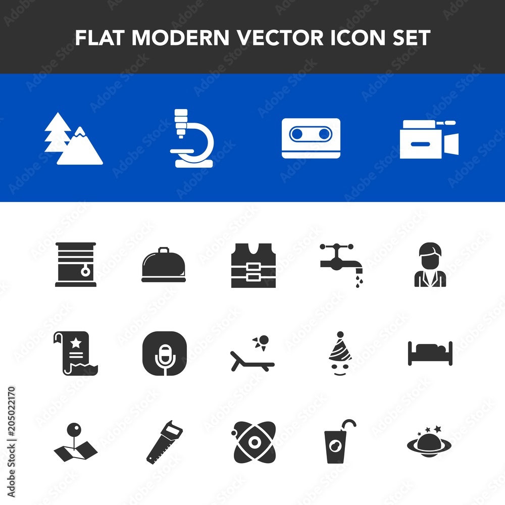 Modern, simple vector icon set with tap, sink, microphone, room, document, landscape, safety, summer, jacket, television, boy, radio, clothing, food, camera, home, vest, protective, audio, sunny icons Modern, simple vector icon set with tap, sink, microphone, room, document, landscape, safety, summer, jacket, television, boy, radio, clothing, food, camera, home, vest, protective, audio, sunny icons
