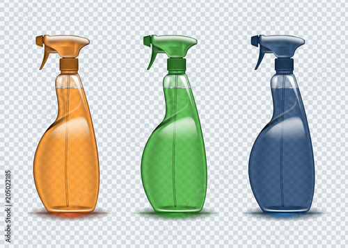 Spray container cleaner on a transparent background