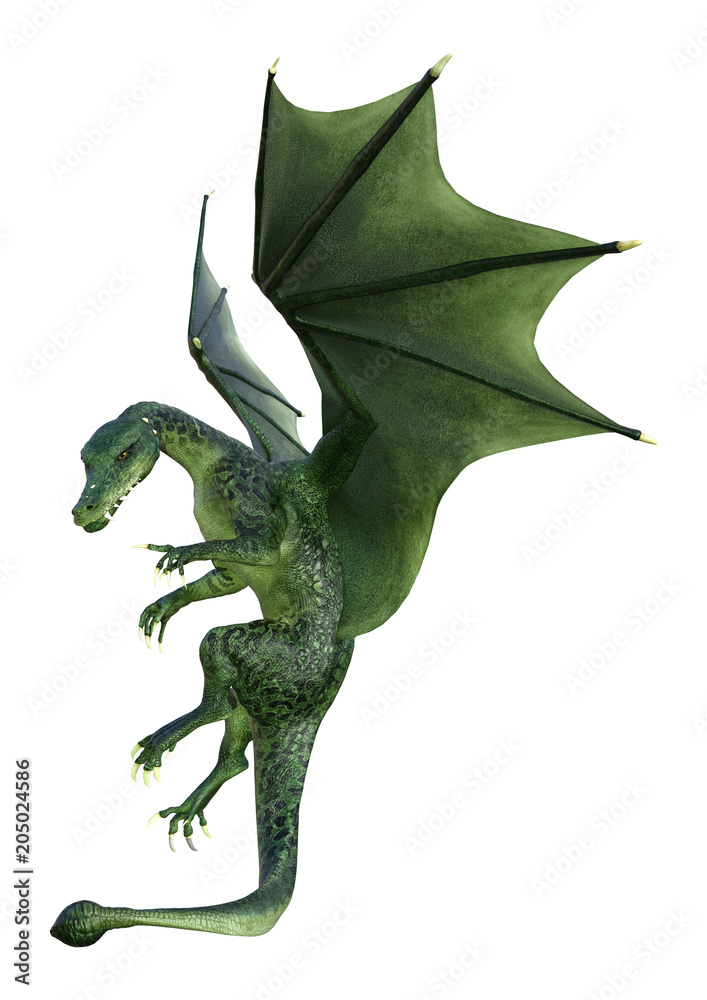 3D Rendering Fairy Tale Dragon on White 3D Rendering Fairy Tale Dragon on White