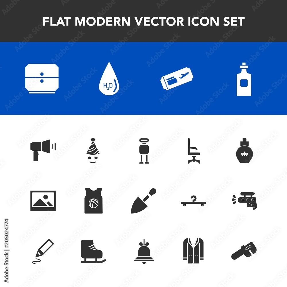 Modern, simple vector icon set with interior, birthday, air, aroma, armchair, liquid, repair, glass, bottle, old, picture, frame, celebration, home, fun, technology, construction, ticket, drawer icons Modern, simple vector icon set with interior, birthday, air, aroma, armchair, liquid, repair, glass, bottle, old, picture, frame, celebration, home, fun, technology, construction, ticket, drawer icons