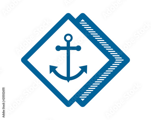 blue anchor port dock sailor marine navy image vector icon logo symbol rhombus