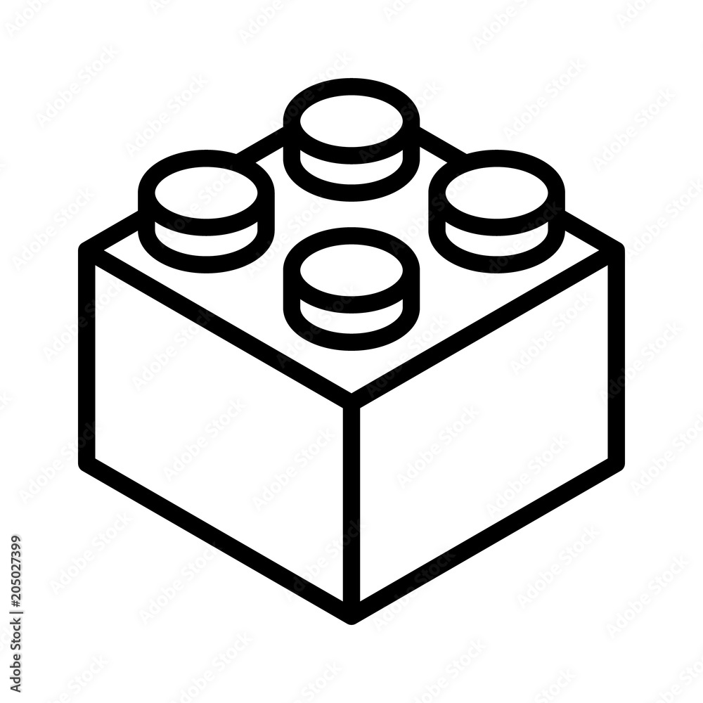 Lego brick block or piece line art vector icon for toy apps and websites  Stock Vector | Adobe Stock