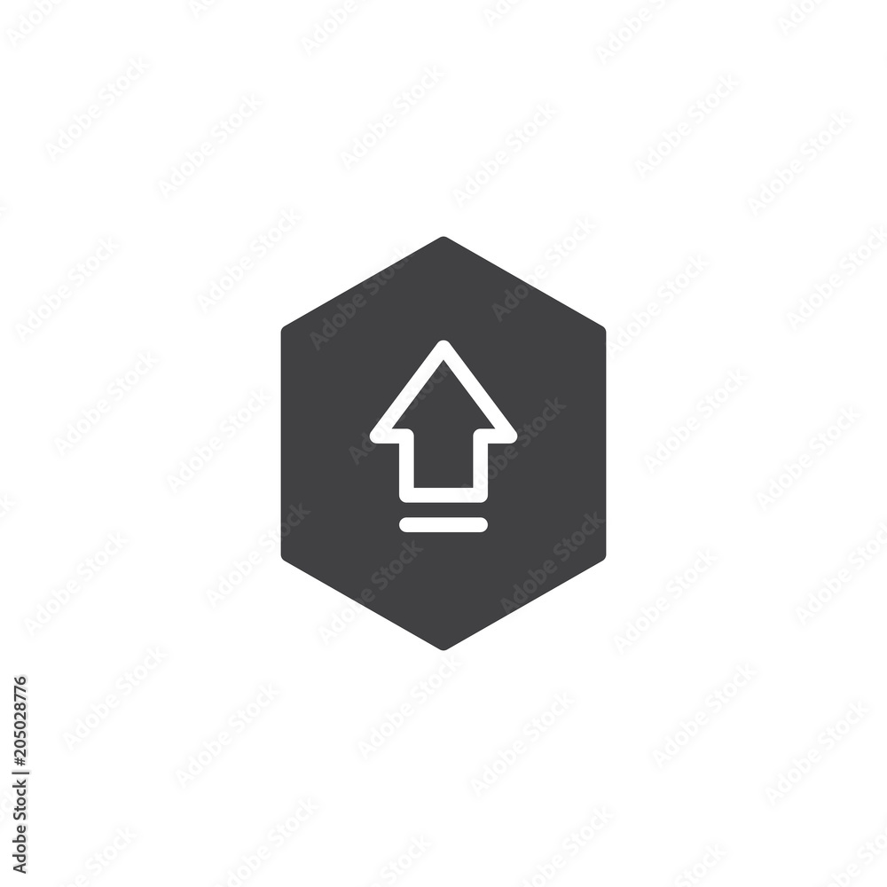 Upload button vector icon. filled flat sign for mobile concept and web design. Arrow up simple solid icon. Symbol, logo illustration. Pixel perfect vector graphics