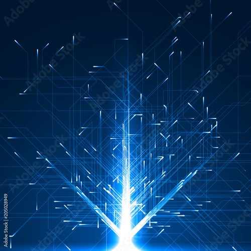 geometrically moving particules with energy trails.