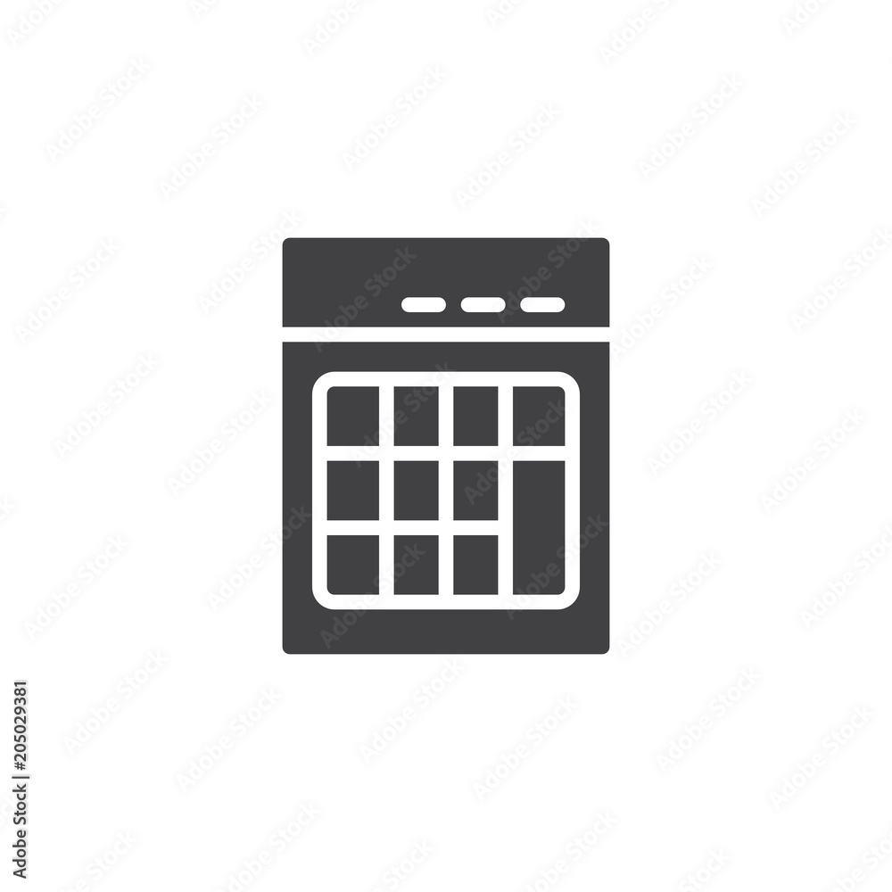 Calculator vector icon. filled flat sign for mobile concept and web design. Calculate simple solid icon. Symbol, logo illustration. Pixel perfect vector graphics
