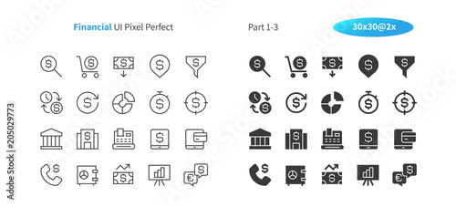 Financial UI Pixel Perfect Well-crafted Vector Thin Line And Solid Icons 30 2x Grid for Web Graphics and Apps. Simple Minimal Pictogram Part 1-3