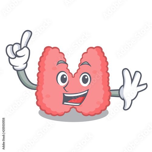 Finger thyroid mascot cartoon style photo
