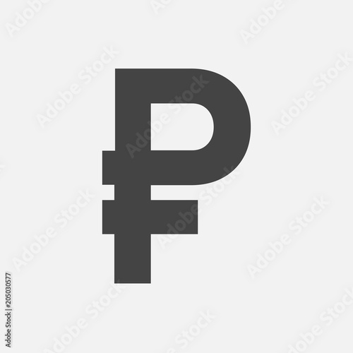 Russian currency ruble vector icon. Vector symbol of the ruble.