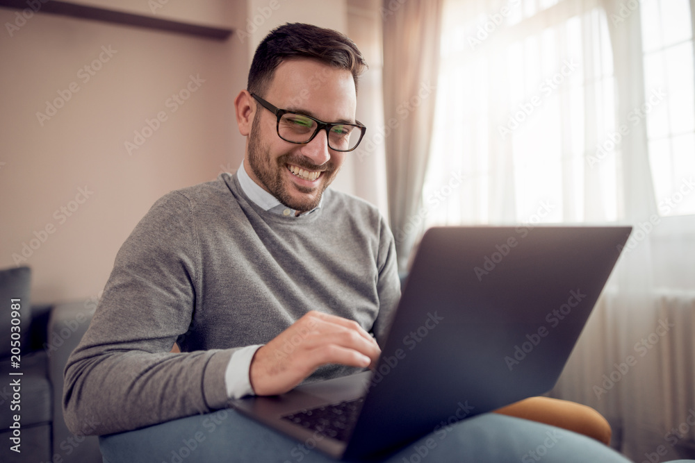 Young man with a laptop Young man with a laptop