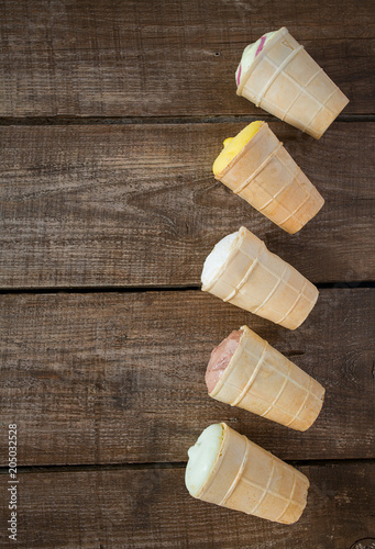 Ice cream in waffle cup photo