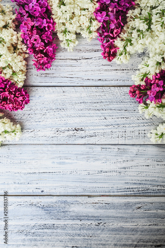 green on a wooden background