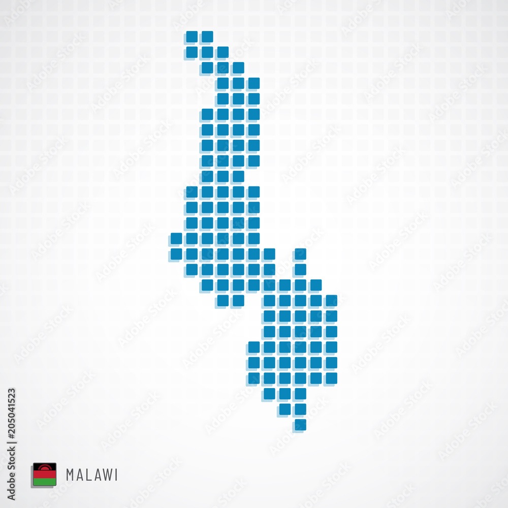Obraz premium Malawi map and flag icon