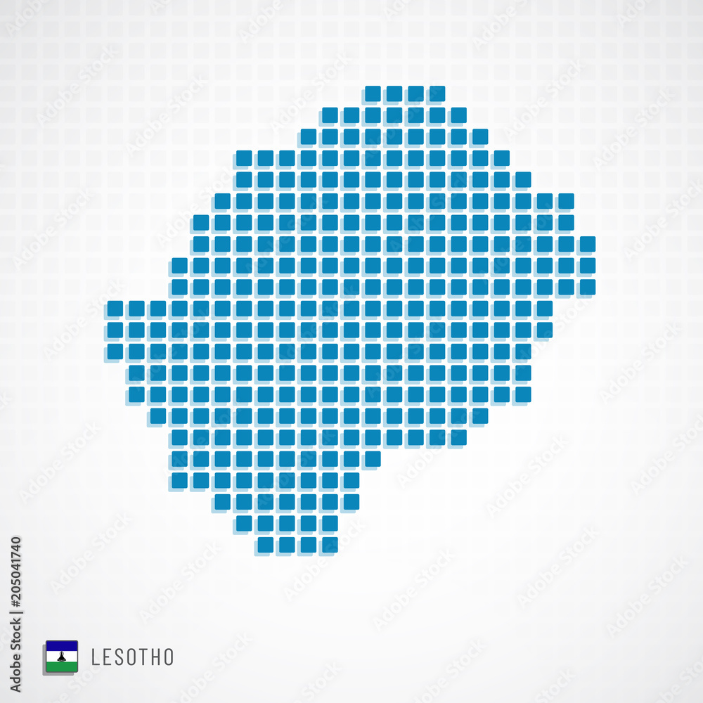 Fototapeta premium Lesotho map and flag icon