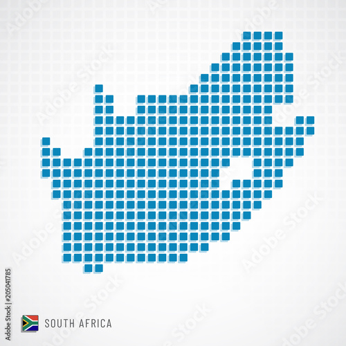 South Africa map and flag icon