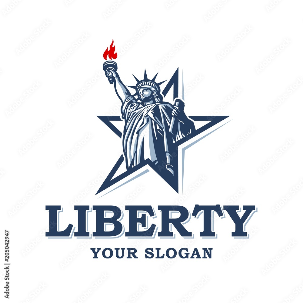 Emblem with statue of liberty