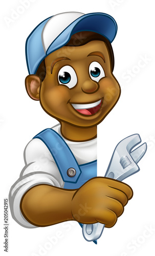 Mechanic Plumber Cartoon Character