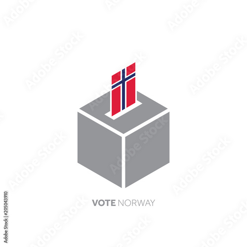Norway voting concept. National flag and ballot box.