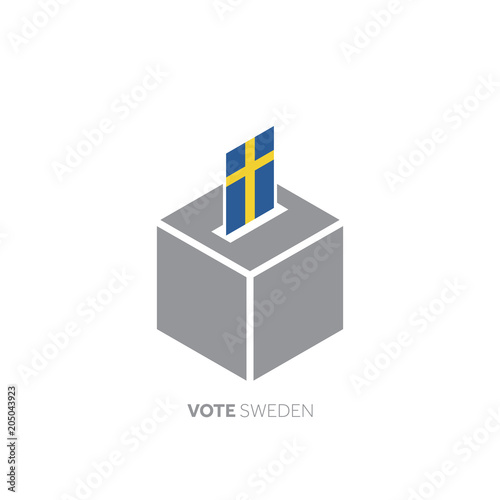 Sweden voting concept. National flag and ballot box.